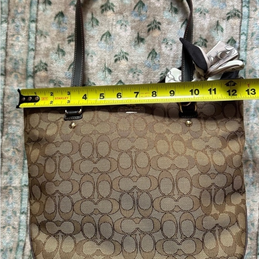 Coach Brown and Black Signature Tote - Picture 10 of 13
